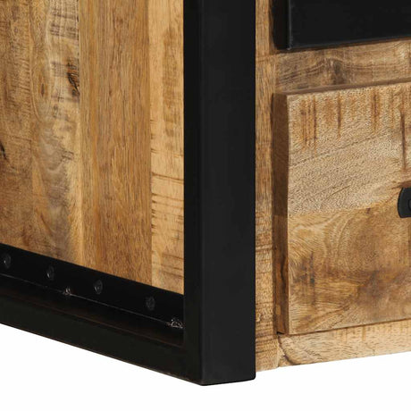 Bedside Cabinet 40X35X40 Cm Solid Rough Wood Mango