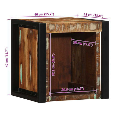Bedside Cabinet Solid Wood Reclaimed
