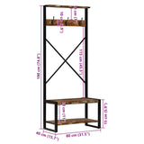 Clothes Rack 80X40X190 Cm Solid Wood Reclaimed