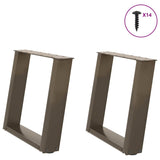 Coffee Table Legs U-Shaped 2 Pcs Steel