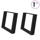 Coffee Table Legs U-Shaped 2 Pcs Steel