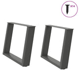 Coffee Table Legs U-Shaped 2 Pcs Steel