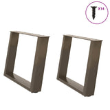 Coffee Table Legs U-Shaped 2 Pcs Steel