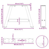 Coffee Table Legs A-Shaped 2 Pcs   Steel