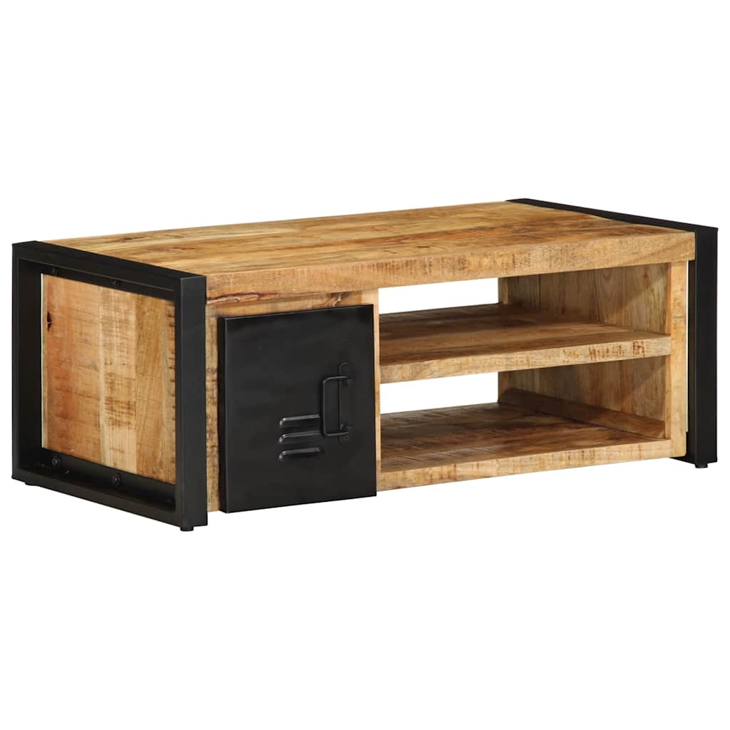 Coffee Table 90X50X36 Cm Solid Rough Wood Mango