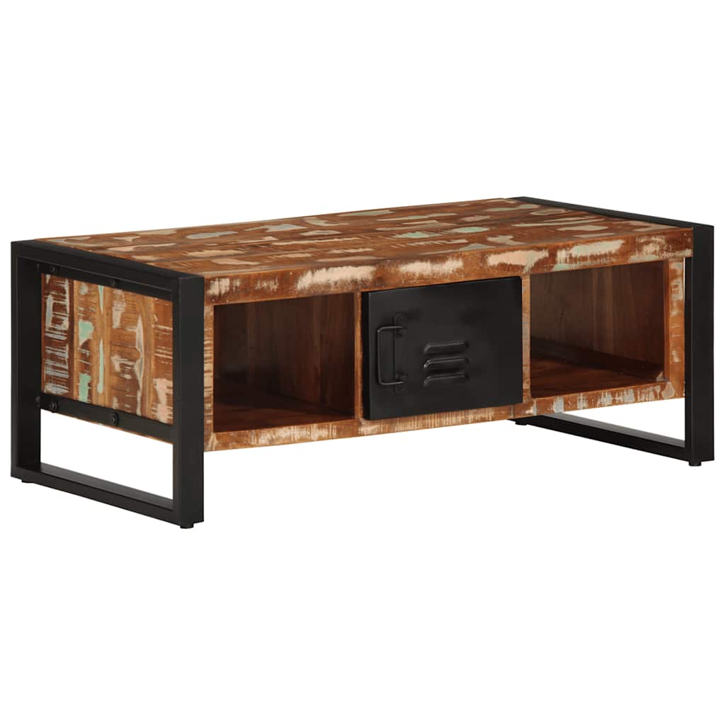 Coffee Table Multicolour 90X50X36 Cm Solid Wood Reclaimed
