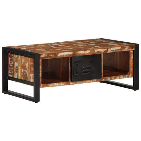 Coffee Table Multicolour 90X50X36 Cm Solid Wood Reclaimed