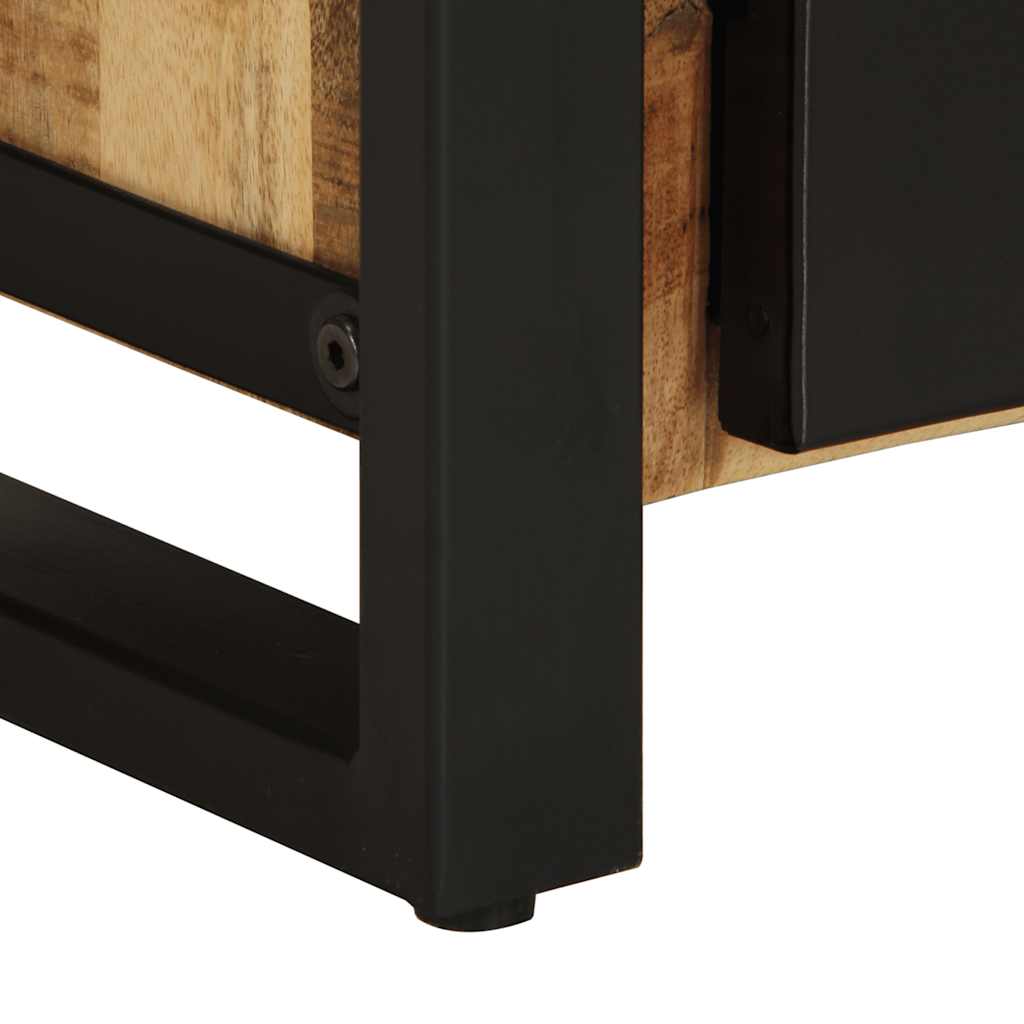 Bedside Cabinets 2 Pcs Solid Rough Wood Mango