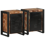 Bedside Cabinets 2 Pcs Solid Rough Wood Mango