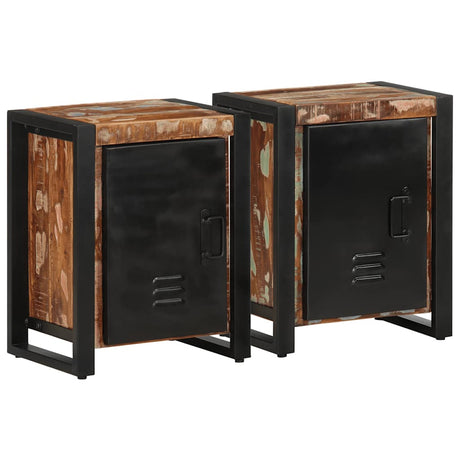 Bedside Cabinets 2 Pcs Solid Rough Wood Mango