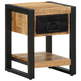 Bedside Cabinet 35X34X45 Cm Solid Rough Wood Mango