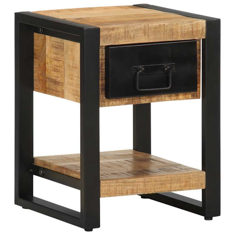 Bedside Cabinet 35X34X45 Cm Solid Rough Wood Mango