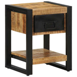 Bedside Cabinet 35X34X45 Cm Solid Rough Wood Mango