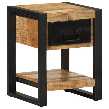Bedside Cabinet 35X34X45 Cm Solid Rough Wood Mango