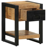 Bedside Cabinet 35X34X45 Cm Solid Rough Wood Mango
