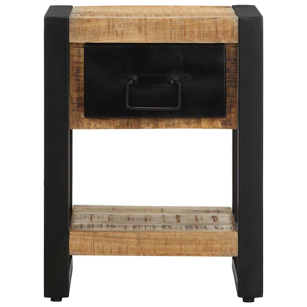 Bedside Cabinet 35X34X45 Cm Solid Rough Wood Mango