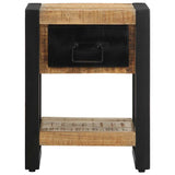 Bedside Cabinet 35X34X45 Cm Solid Rough Wood Mango