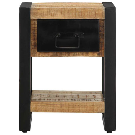 Bedside Cabinet 35X34X45 Cm Solid Rough Wood Mango