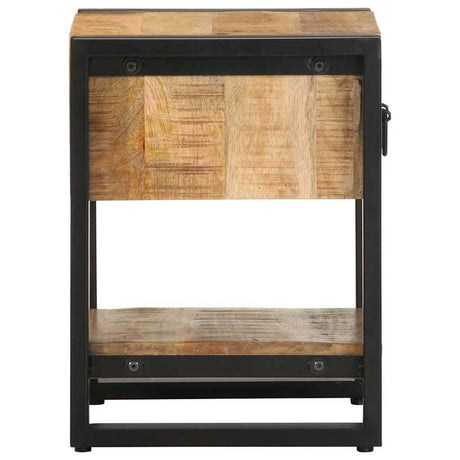 Bedside Cabinet 35X34X45 Cm Solid Rough Wood Mango