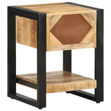 Bedside Cabinet 35X34X45 Cm Solid Rough Wood Mango