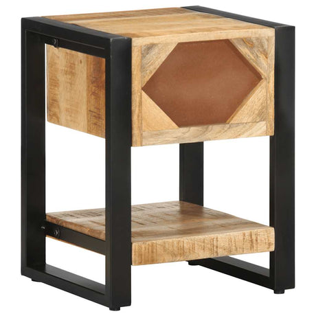 Bedside Cabinet 35X34X45 Cm Solid Rough Wood Mango