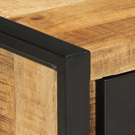 Bedside Cabinet 35X34X45 Cm Solid Rough Wood Mango