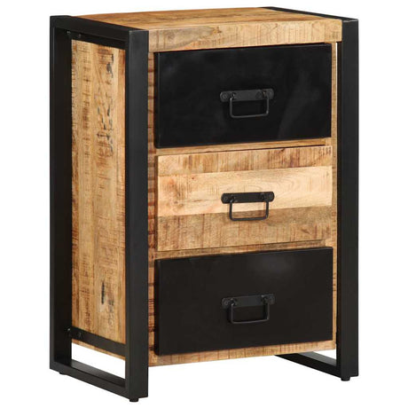 Drawer Cabinet 50X35X70 Cm Solid Rough Wood Mango