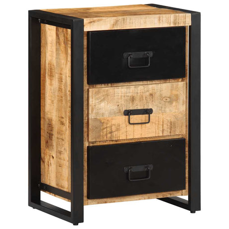 Drawer Cabinet 50X35X70 Cm Solid Rough Wood Mango