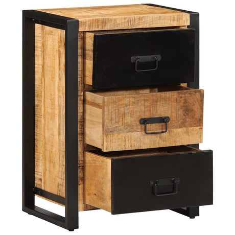 Drawer Cabinet 50X35X70 Cm Solid Rough Wood Mango