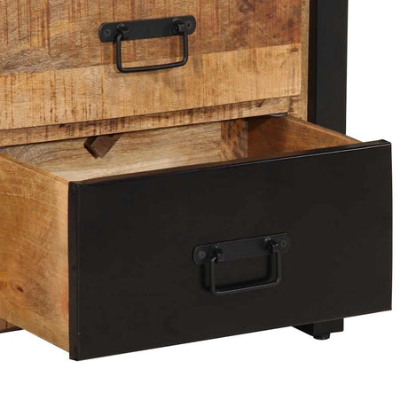 Drawer Cabinet 50X35X70 Cm Solid Rough Wood Mango