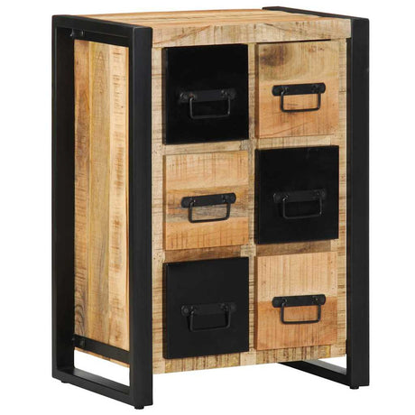 Sideboard 50X35X70 Cm Solid Rough Wood Mango