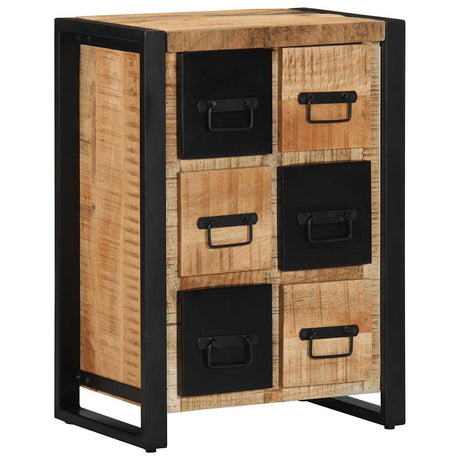 Sideboard 50X35X70 Cm Solid Rough Wood Mango