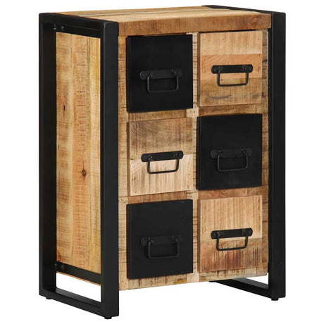 Sideboard 50X35X70 Cm Solid Rough Wood Mango