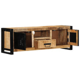 Tv Cabinet 100X30X35 Cm Solid Rough Wood Mango