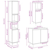 3 Piece Bathroom Furniture Set Engineered Wood