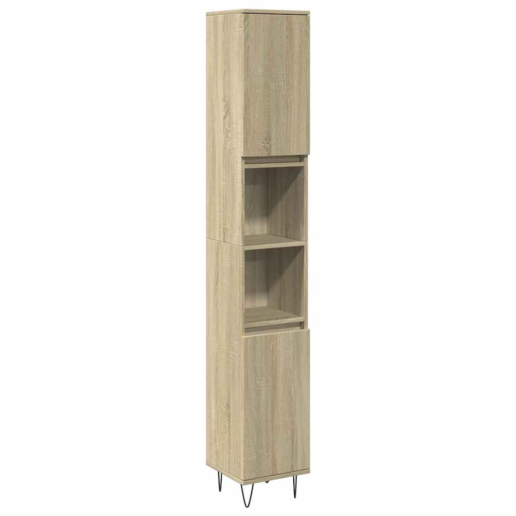 3 Piece Bathroom Furniture Set Engineered Wood
