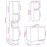 3 Piece Bathroom Furniture Set Engineered Wood