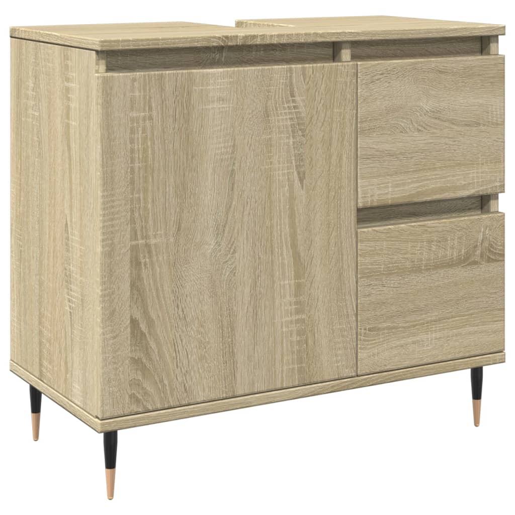 3 Piece Bathroom Furniture Set Engineered Wood