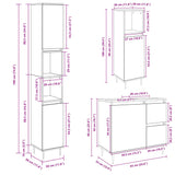 3 Piece Bathroom Furniture Set Engineered Wood