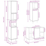 3 Piece Bathroom Furniture Set Sonoma Oak Engineered Wood
