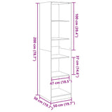 Wardrobe Artisian Oak 50x50x200 cm Engineered Wood