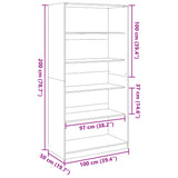 Wardrobe Smoked Oak 100x50x200 cm Engineered Wood
