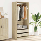 Wardrobe Sonoma Oak 80x50x200 cm Engineered Wood
