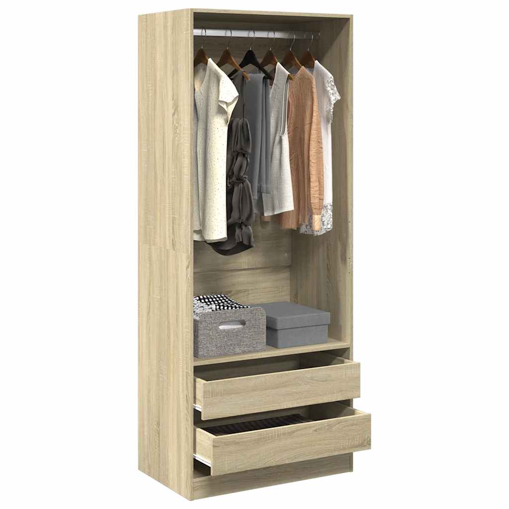 Wardrobe Sonoma Oak 80x50x200 cm Engineered Wood