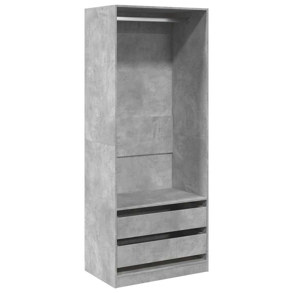 Wardrobe Concrete Grey 80x50x200 cm Engineered Wood