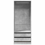 Wardrobe Concrete Grey 80x50x200 cm Engineered Wood
