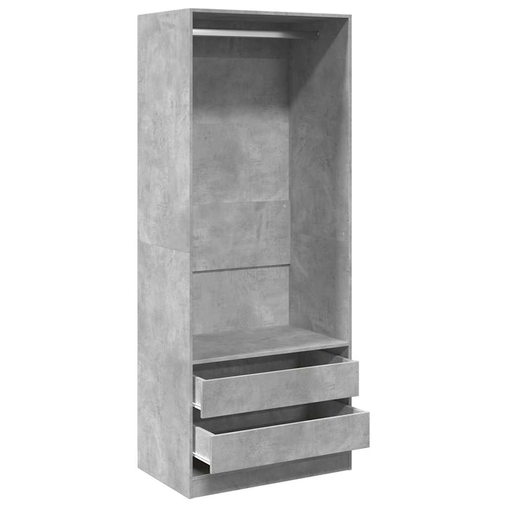 Wardrobe Concrete Grey 80x50x200 cm Engineered Wood