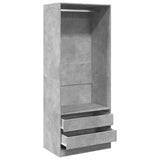 Wardrobe Concrete Grey 80x50x200 cm Engineered Wood