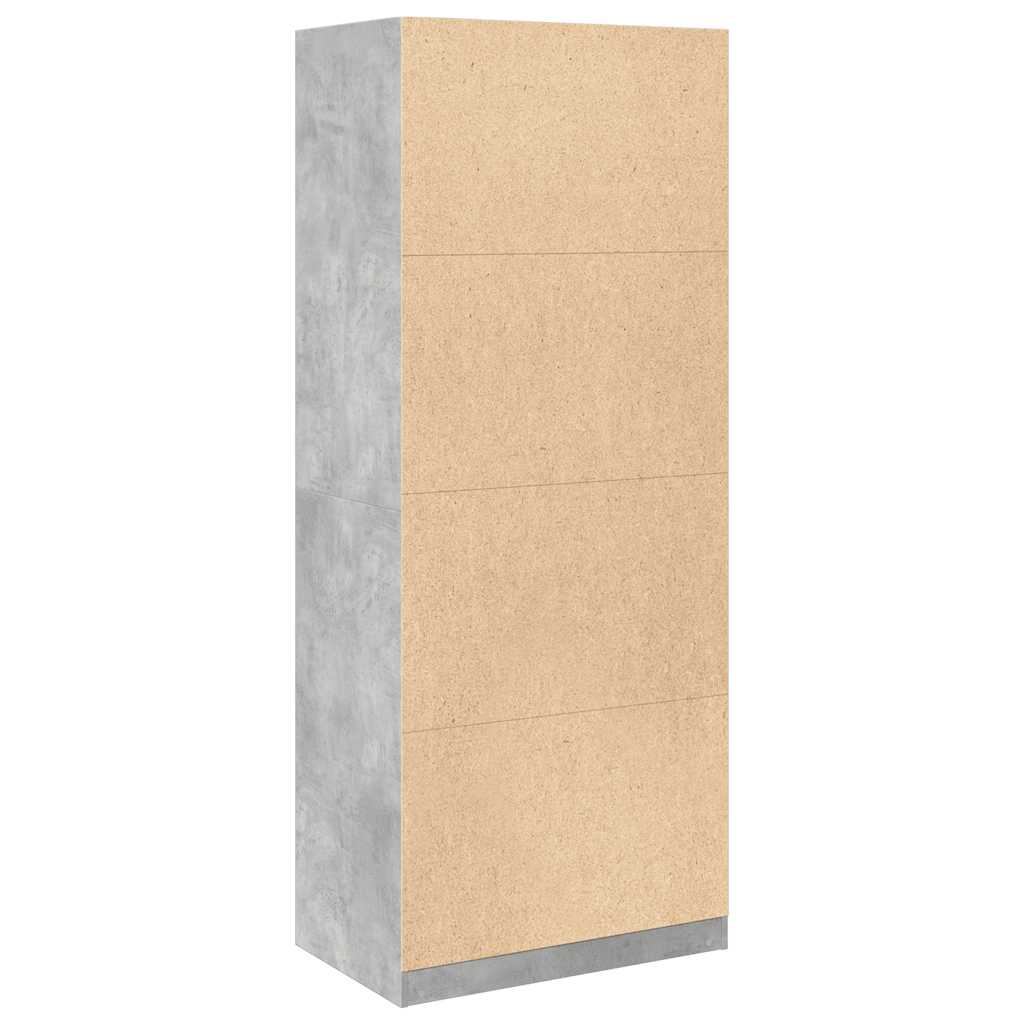 Wardrobe Concrete Grey 80x50x200 cm Engineered Wood