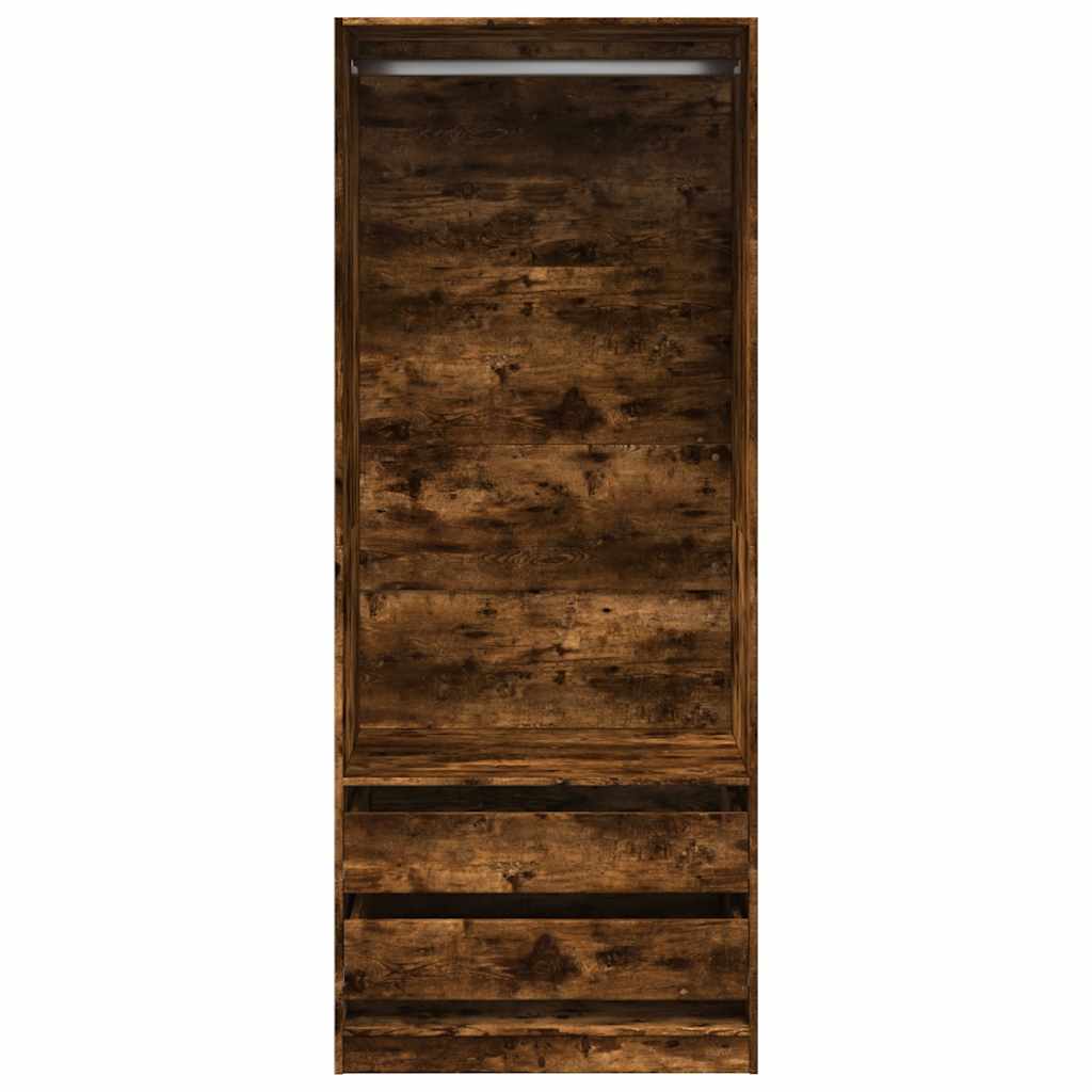 Wardrobe Smoked Oak 80x50x200 cm Engineered Wood